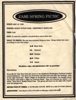Zami spring picnic flyer